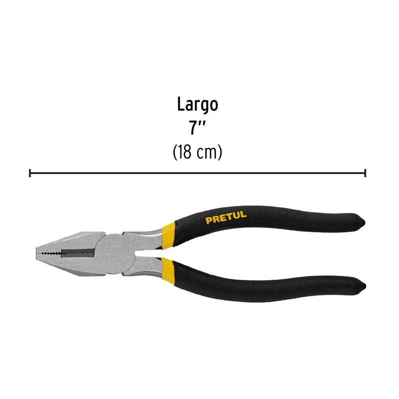 Pretul PEL-7P, Pinza de electricista en acero al carbono, 7"