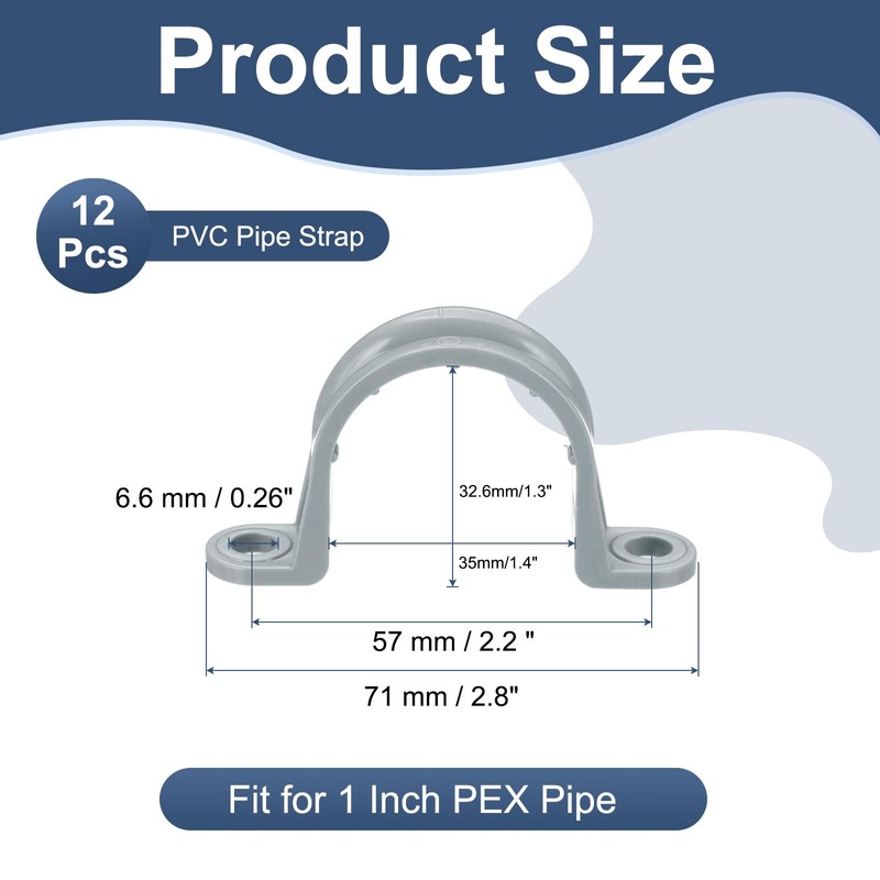 PATIKIL 1 Inch Plastic Conduit Clamp, 12 Pcs PVC Pipe