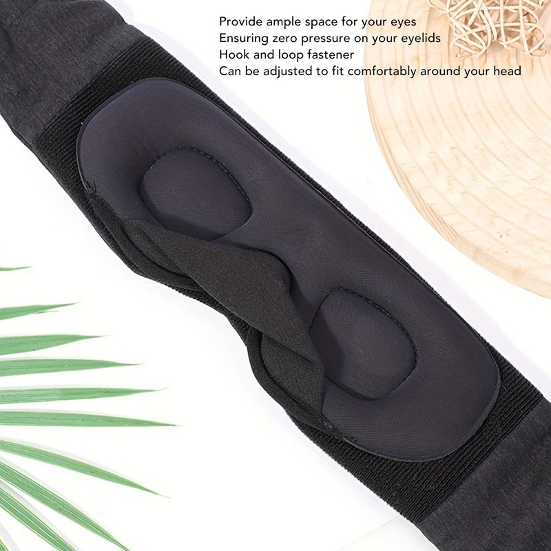 3D Contoured Sleep Eye Patch Light Blocking Breathable Memory Cotton