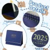 Small 2025 Desk Calendar,Blue Standing Flip Desktop Calendar,Daily Schedule Tiny
