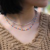 KELITCH Women Pearl Strands Necklaces Boho Style Stackable Turquoise Necklaces