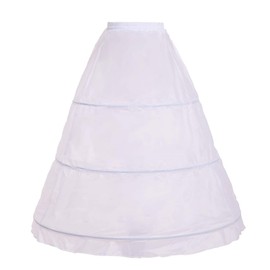BLESSUME Victorian 3 Hoop Petticoat (White petticoat, One Size(Waist Around : About 70cm/27.6'')), White Petticoat, One Size