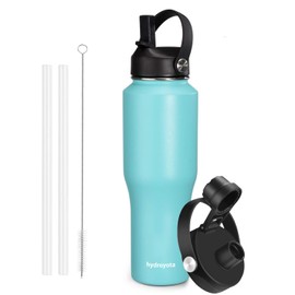 Hydroyota Leak Proof Vacuum Stainless Steel Water Bottle with 2 Straw Lid,Double Walled Reusable Metal Thermos,BPA-free Adults Water Flask for Car,Office,Gym,Home