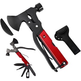 Men's Multi Tool Steel Hammer Camping Accessories Foldable Hammer Axe Tool Outdoor Emergency Equipment for Camping Hunting Hiking