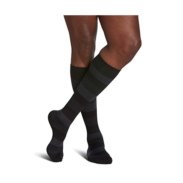 SIGVARIS Men’s Style Microfiber Patterns 830 Closed Toe Calf-High Socks 20-30mmHg