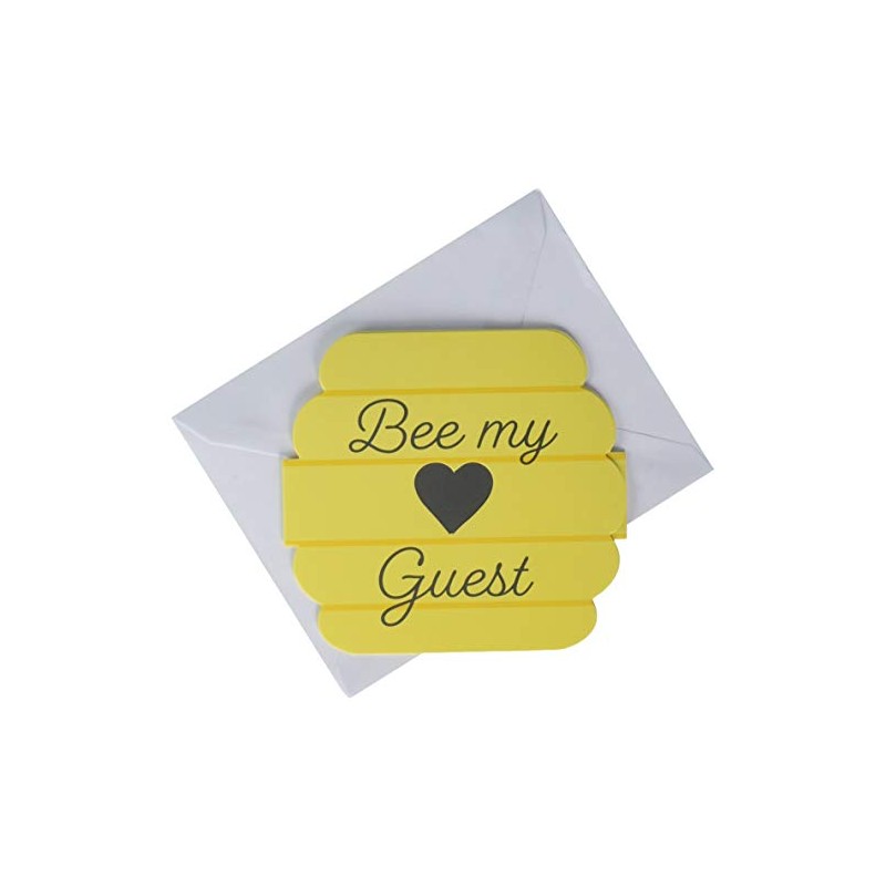Creative Converting Bumblebee Baby Invitations, 4.5" x 4.5", Multi-color