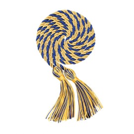Erligo - 2 cuerdas de honor trenzadas multicolores con borla para graduación para licenciatura en la escuela secundaria, maestro doctor, 68 pulgadas de largo (6, oro azul real)
