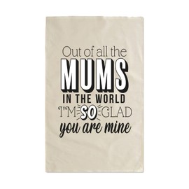 SmartyPants So Glad You Are Mine Tea Towel Cute Sweet Novelty Mother's Mummy Mum Daughter Son Women Baking Baker Cooking Cook Chef Kitchen Accessories Gifts Presents (Natural Prime)