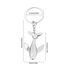 Vintashion Cute 3D Metal Whale Keychain for Car Keys Bag Accessory (Silver)