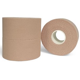 Lobtery (3 Pack) Beige Athletic Tape (1.5" x 10yds) Very Strong Athletic Tape No Sticky Residue for Athletes, Sport Trainers and First Aid Injury Wrap, Suitable for Fingers Ankles Wrist