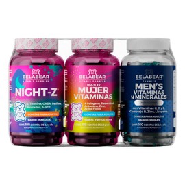 Pack x3 Gomitas Belabear | Multivitamínico (Hombre y Mujer) + Pasiflora | 990g