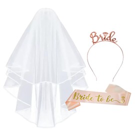 Bride To Be Sash, Bride To Be Veil, Bride To Be Headband, Bride To Be Decorations 3 Set For Bride Veil Bachelorette Party, Bridal Shower Decorations, Bridal Shower Accessories, Bride To Be Gifts