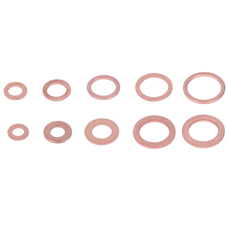 200Pcs Oil Drain Plug Gasket Red Copper Heating Processing 9