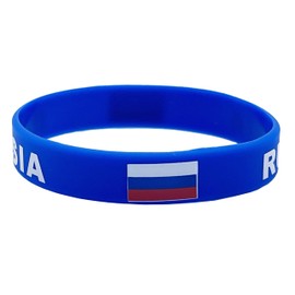 LLBFHH 4 Pcs Russia Russian Country Flag Rubber Bracelets, National Flag Silicone Bracelet, Rubber Wristbands Patriotic Decorations Gift