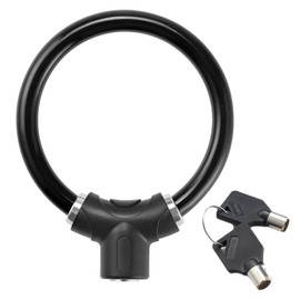 LUYING Bicycle Key Cable Lock, Zinc Alloy, Anti-Theft, Lightweight, Anti-Cut, Durable, U-Shaped Lock, Cross Bike, 0.4 inch (11 mm) Thick, Compact (Black)