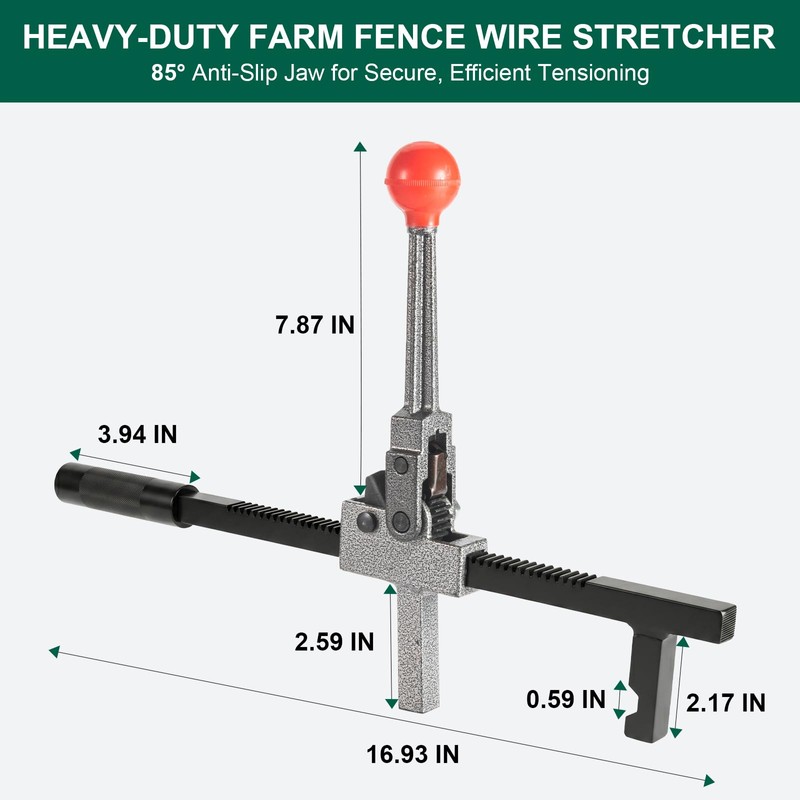 Chain Link Fence Stretcher Tool, Fence Tightener & Tensioner, Ratcheting