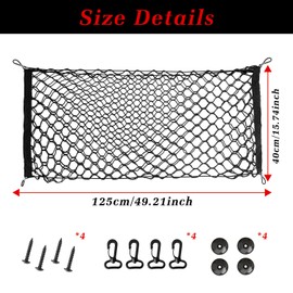 SHENKENUO Heavy Duty Trunk Envelope Style Cargo Luggage Organizer Net For Car SUV Truck
