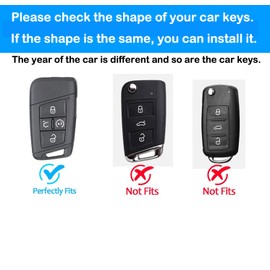 Kirsnda for Volkswagen key fob cover,case with keychain,Soft TPU Protection key case/skin,5 Buttons compatible with VW Tiguan Atlas Jetta Passat Golf Alltrack Remote Key(Red)