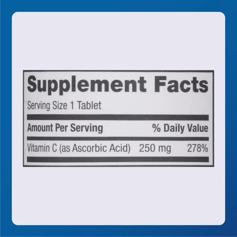 MAJOR Vitamin C Tablets 250mg 100 Count Pack of 2
