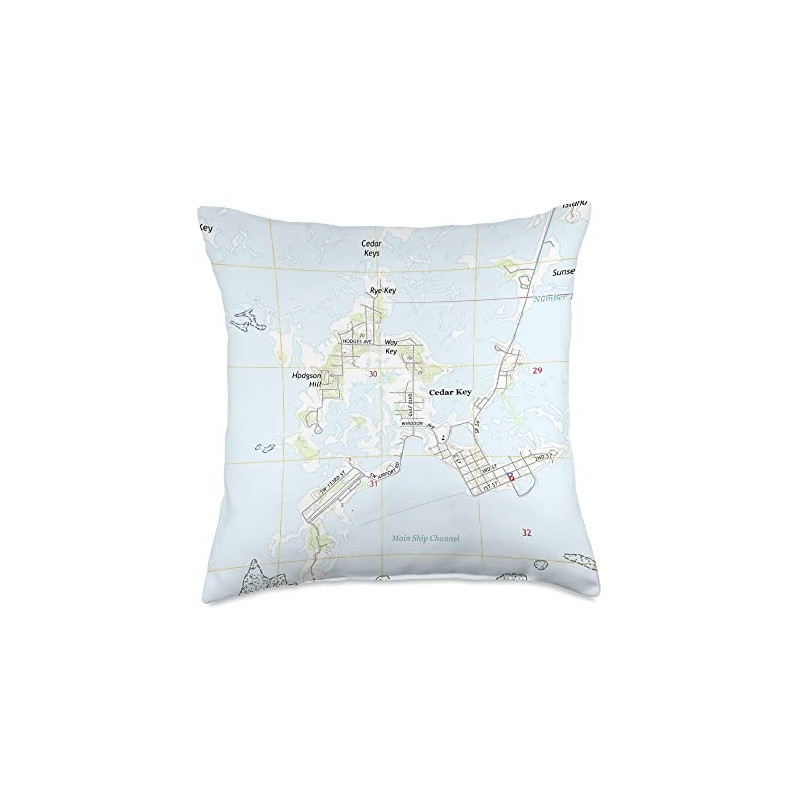 Cedar Key FL Map (2015) Throw Pillow