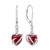 FJ Heart Dangle Drop Earrings 925 Sterling Silver Infinity Leverback