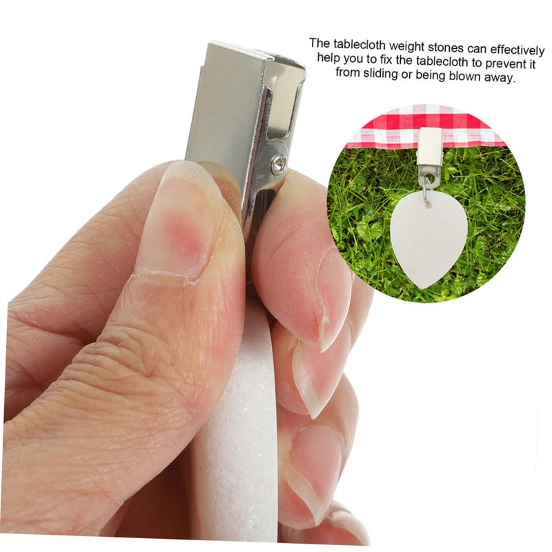 LABRIMP Oval Shape Tablecloth Pendants 6 Pieces Tablecloth Weights Stones