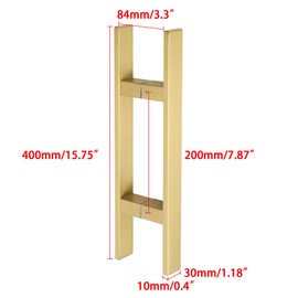 Alise Shower Door Handle, 16" Sliding Glass Door Handle, Back to Back Handle Glass Door Pull, Compatible with 1/8" to 3/5" Glass, SUS304 Stainless Steel Shower Hardware Replacement, Gold