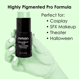 Mehron Makeup CreamBlend Stick | Face Painting, Body Painting and Foundation Cream Makeup | Body Colour Pen (Pastel Green)