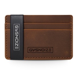 GYSNOIZE Men's Slim Wallet - Brown Leather, Minimalist Design, 7 Card Slots, Compact & Lightweight, Ideal for Men & Women