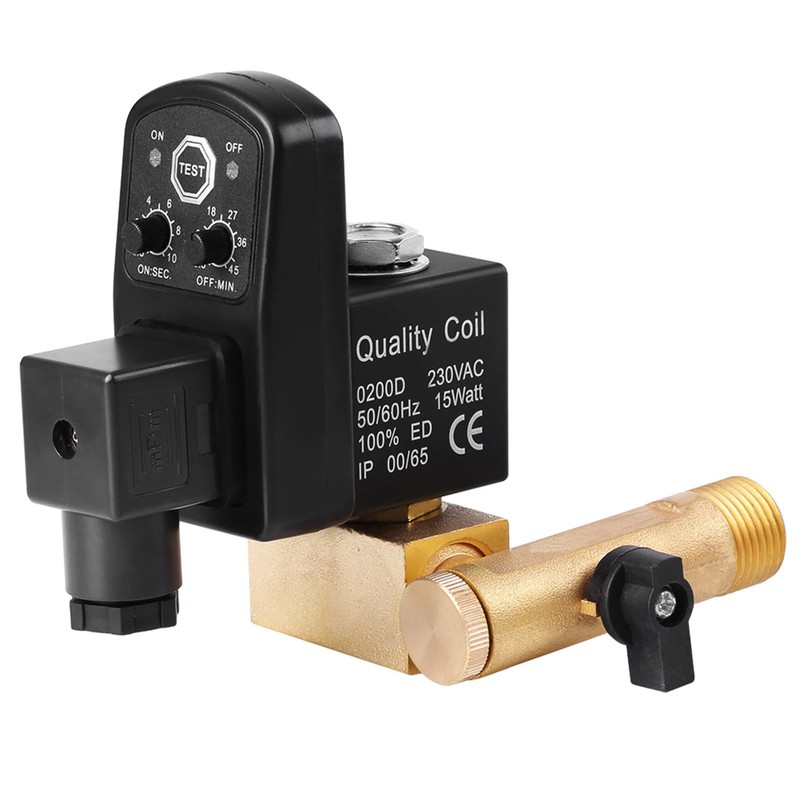 Automatic Drain Valve G1/2 Inch, Electronic Timed Air Pressure Release