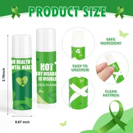 50 Pcs Mental Health Awareness Month Lip Balm Bulk Green Awareness Ribbon Lip Care Moisturizing and Nourishing Lip Balm for Mental Health Month Party Favors Gifts Supplies