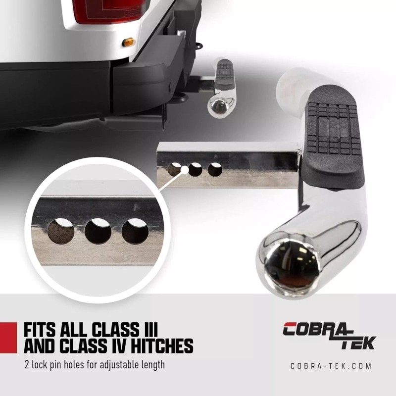 ‎Cobra-Tek 28" Hitch Step W/Led Brake Light w/ Hitch Pin
