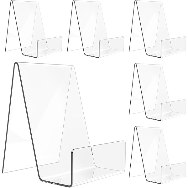 6 Pack Acrylic Book Stand, Clear Easel Stand for Display,
