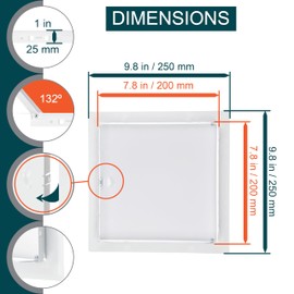 ECOPRO VENT 8" x 8" White Metal Access Panel. Service Shaft Door Panel. Plumbing, Electricity, Heating, Alarm Wall Access Panel for Drywall. Bathroom Services Access Hole Cover.
