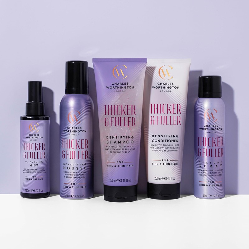 Charles Worthington Thicker and Fuller Densifying Shampoo, Hair Thickening Shampoo