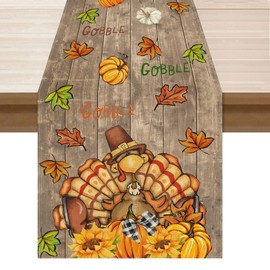XCHI - Camino de mesa de calabaza de otoño de Acción de Gracias, decoración de mesa para el hogar, cocina, comedor, decoración de vacaciones, 13 x 48 pulgadas