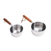Stainless Steel Hot Oil Pan With Wooden Handle Breakfast Pot