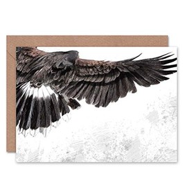 Wee Blue Coo FLYING EAGLE SKETCH BLANK GREETINGS BIRTHDAY CARD ART