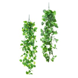 2piezas Decoración Artificial Plantas Simulación Ratán Cesta Colgante para Pared Original                                                             