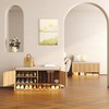 HOMEFORT 39.4" Fluted Shoe Storage Bench, Entryway Bench with Linen