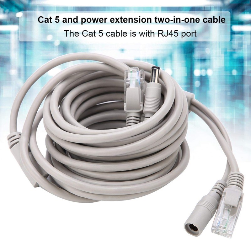 Socobeta RJ45+DC Ethernet CCTV Cable for IP Cameras NVR System