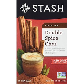 Stash Tea Double Spice Chai Black Tea, 18 Count Tea Bags in Foil (Pack of 2)
