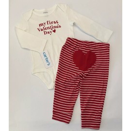 Carter's Carters Baby Boy Girl Valentines Day Outfit 18 Months Pants Bodysuit 2 PC Set