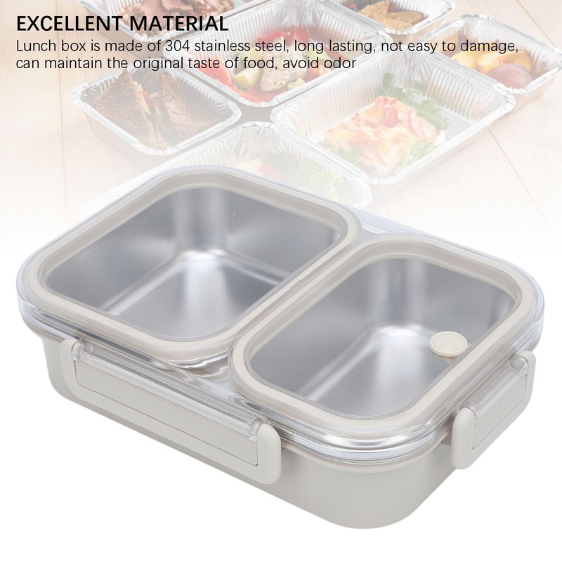Stainless Steel Leak - Resistant Lunch Box, 2 Compartment 1.2L