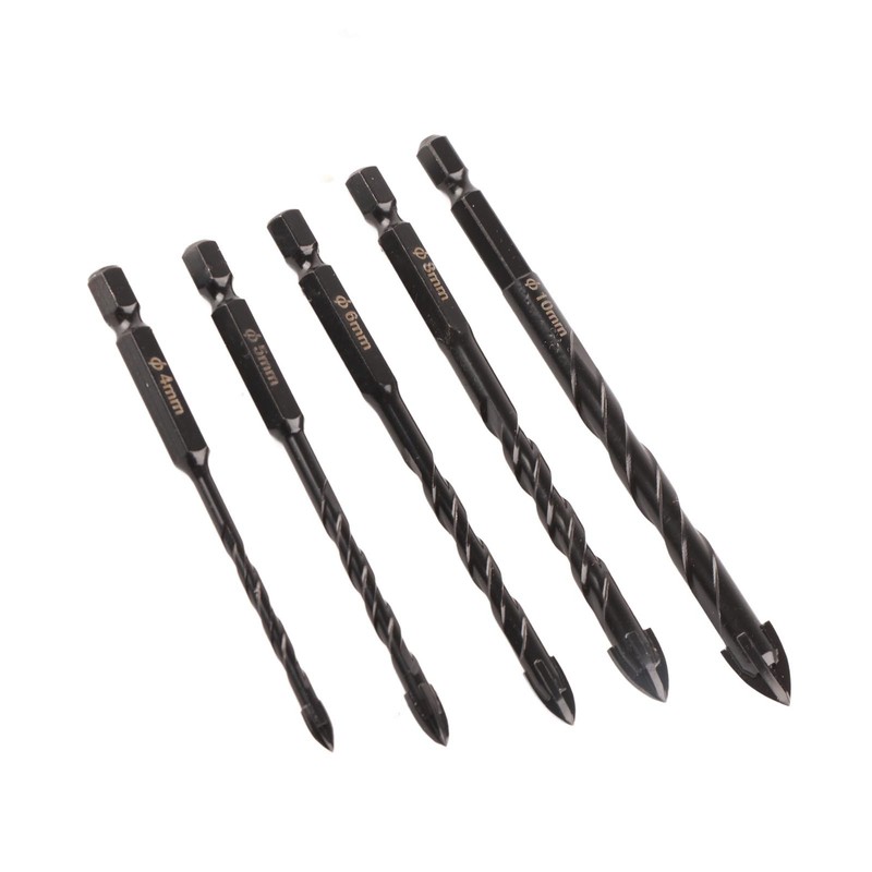 Twist Drill Set Wall Triangular Drill Bits 4MM 5MM 6MM