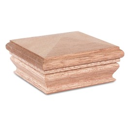 Woodway Pyramid Post Cap, fits 3.5" Post, in Premium Mahogany, 1 PC