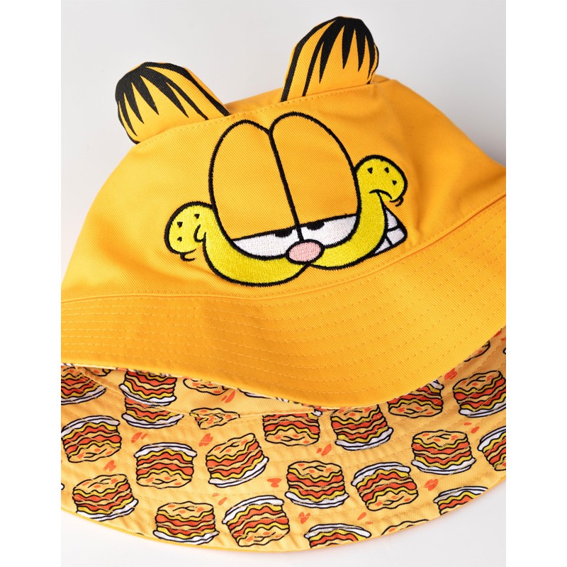 Garfield Unisex Orange Reversible Bucket Hat | Classic Cartoon Clothing