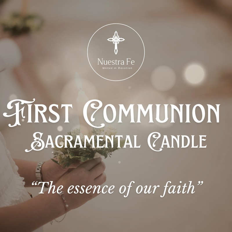 Authenthic First Communion Candle Made by Mexican Artisans at La