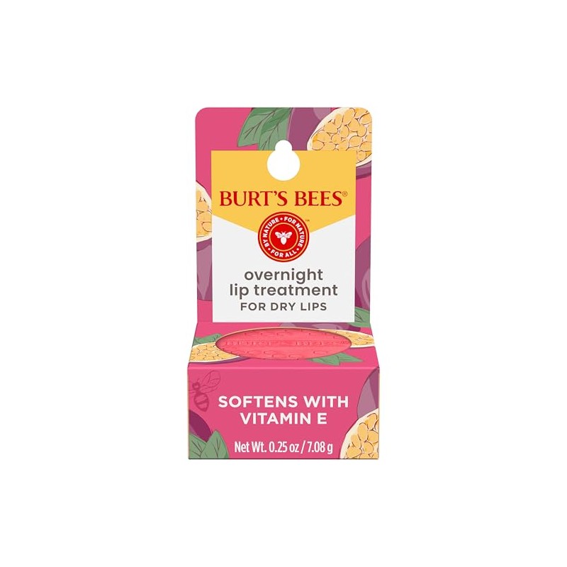 Burt's Bees Tratamiento Intensivo Nocturno para Labios, Passionfruit & Chamomile,