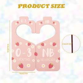 Fukaisu 8pcs Baby Closet Dividers, Wooden Baby Clothes Organizer Double Sided Nursery Closet Dividers for Babies Boy Girl Wardrobe Organization